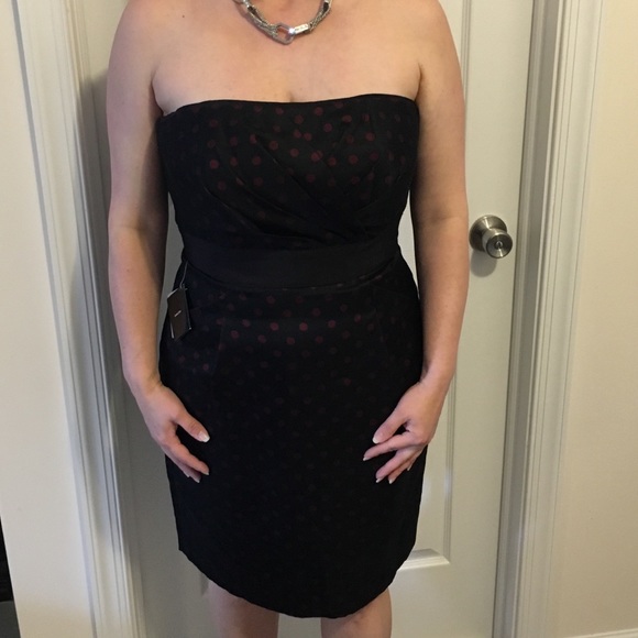 NWT! WHBM Black Dress with Red Polka Dots - Picture 10 of 15